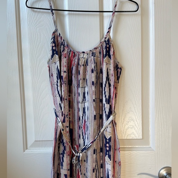 Tucker sleeveless Dress aztec print Scoop neck 100% silk maxi/midi dress Petite - Picture 9 of 11